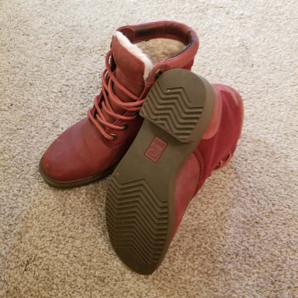 Raspberry leather Kodiak winter boots, sz 6 - Picture 3 of 4
